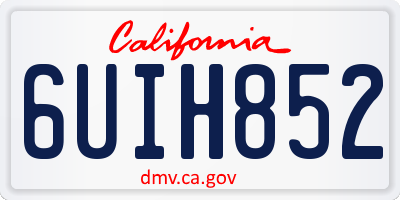 CA license plate 6UIH852