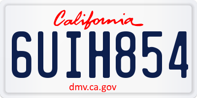 CA license plate 6UIH854