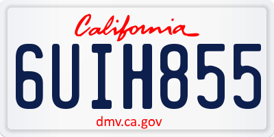CA license plate 6UIH855