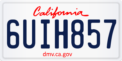 CA license plate 6UIH857
