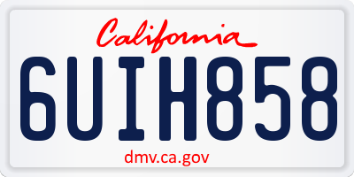 CA license plate 6UIH858
