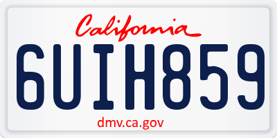 CA license plate 6UIH859
