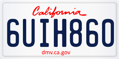 CA license plate 6UIH860
