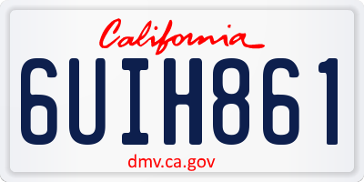 CA license plate 6UIH861