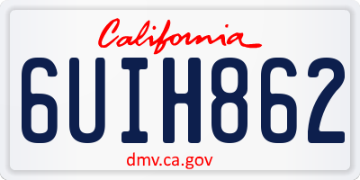 CA license plate 6UIH862
