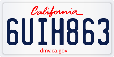 CA license plate 6UIH863