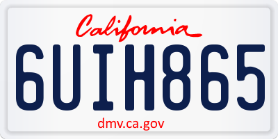 CA license plate 6UIH865
