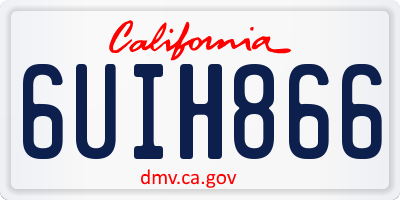 CA license plate 6UIH866