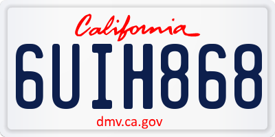CA license plate 6UIH868