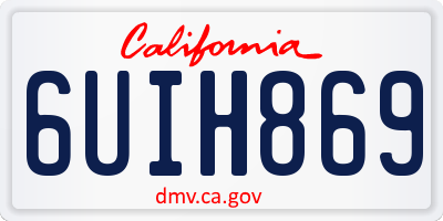 CA license plate 6UIH869