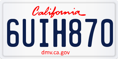 CA license plate 6UIH870