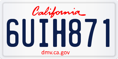 CA license plate 6UIH871