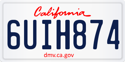 CA license plate 6UIH874