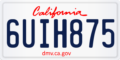 CA license plate 6UIH875