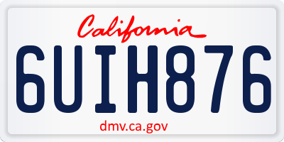 CA license plate 6UIH876