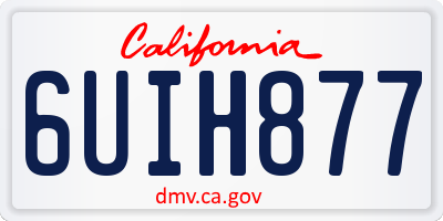 CA license plate 6UIH877
