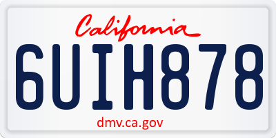 CA license plate 6UIH878
