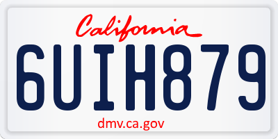 CA license plate 6UIH879