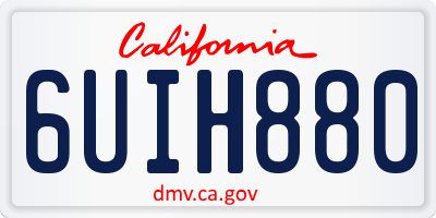 CA license plate 6UIH880