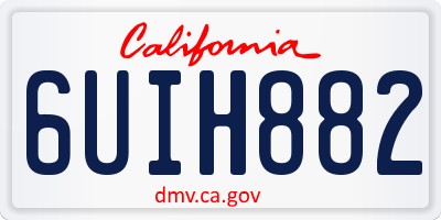 CA license plate 6UIH882
