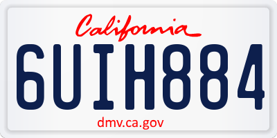 CA license plate 6UIH884