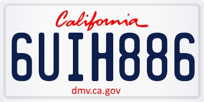 CA license plate 6UIH886