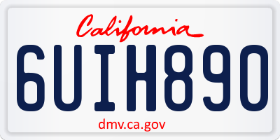 CA license plate 6UIH890