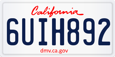 CA license plate 6UIH892