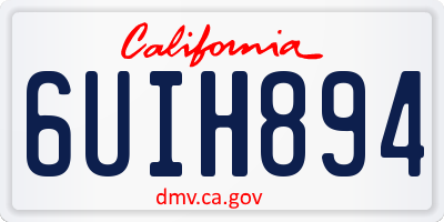 CA license plate 6UIH894