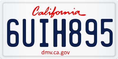 CA license plate 6UIH895