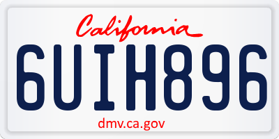 CA license plate 6UIH896
