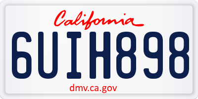 CA license plate 6UIH898