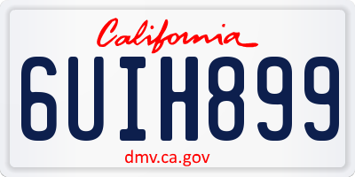 CA license plate 6UIH899
