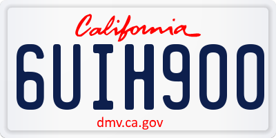 CA license plate 6UIH900