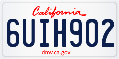 CA license plate 6UIH902