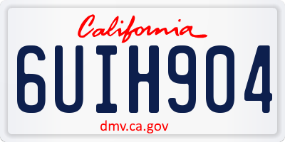 CA license plate 6UIH904