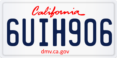 CA license plate 6UIH906