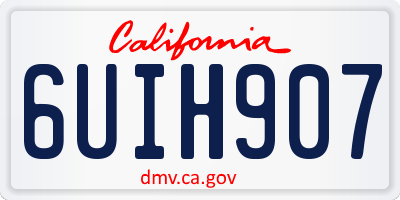 CA license plate 6UIH907