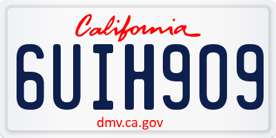 CA license plate 6UIH909