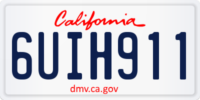 CA license plate 6UIH911