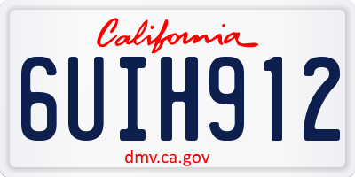 CA license plate 6UIH912