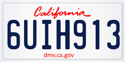 CA license plate 6UIH913