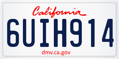 CA license plate 6UIH914