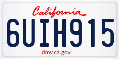 CA license plate 6UIH915
