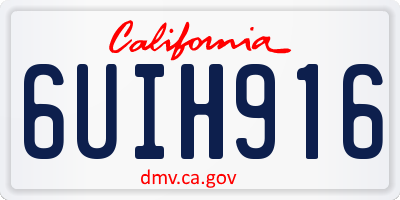 CA license plate 6UIH916
