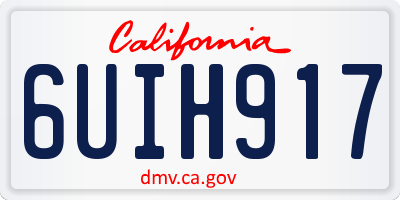 CA license plate 6UIH917
