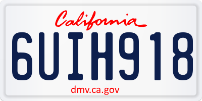 CA license plate 6UIH918