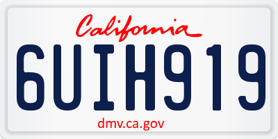 CA license plate 6UIH919