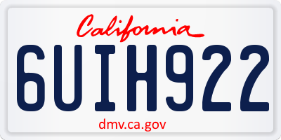 CA license plate 6UIH922