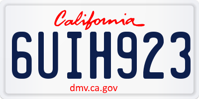 CA license plate 6UIH923